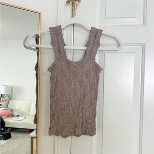 NWOT altard state Textured Sleeveless Tank Top in Taupe